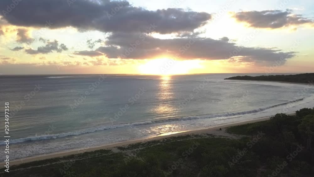 Aerial view of heavenly pacific sunset on Fiji Aerial view of heavenly pacific sunset on Fiji