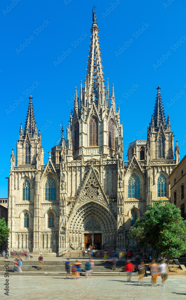 Cathedral of Barcelona on sunny day