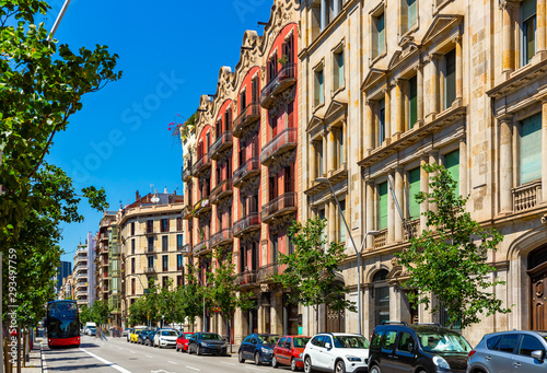 Photography View of the picturesque houses in Eixample district
