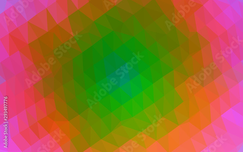 Light Multicolor, Rainbow vector triangle mosaic cover. A vague abstract illustration with gradient. Completely new design for your business.