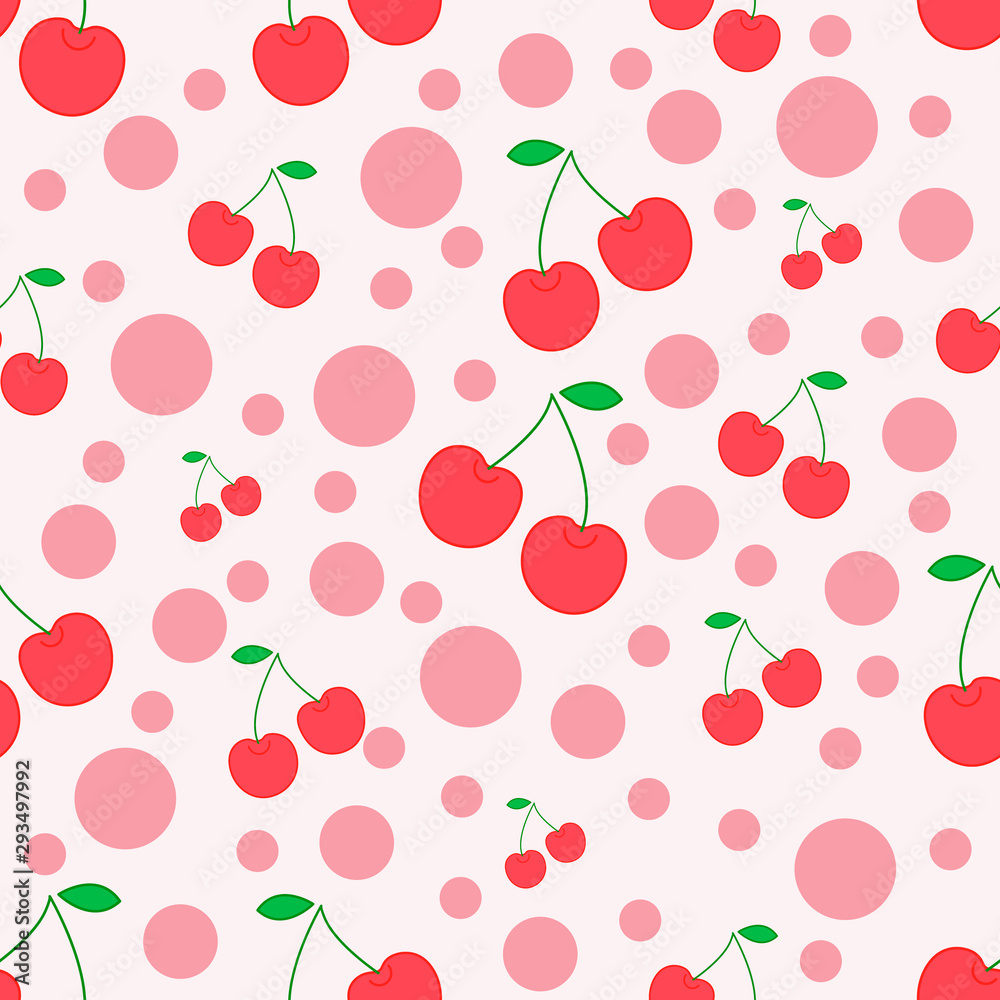 Cherry Seamless Pattern Template, red, Cute, Pink Cherry Seamless Pattern Template, red, Cute, Pink