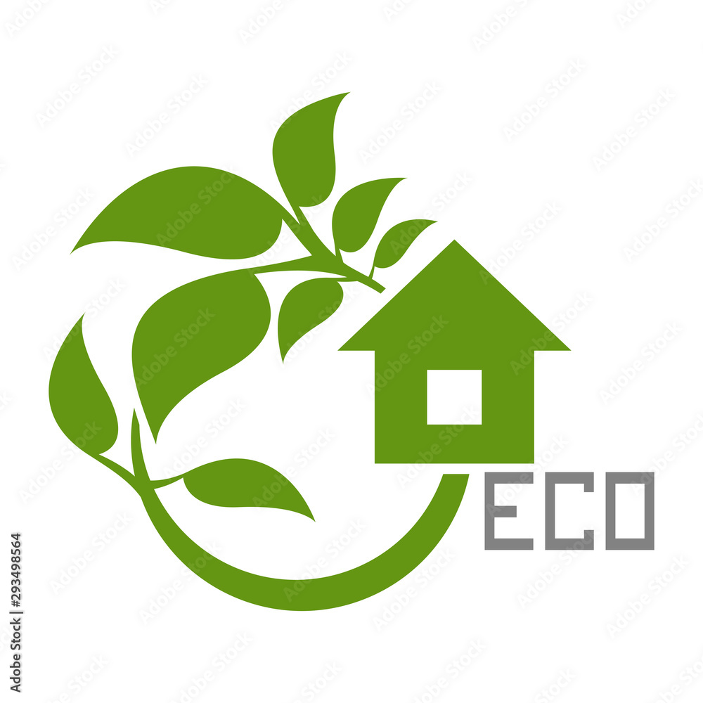 Eco house icon. Ecology real estate emblem. Eco house icon. Ecology real estate emblem.