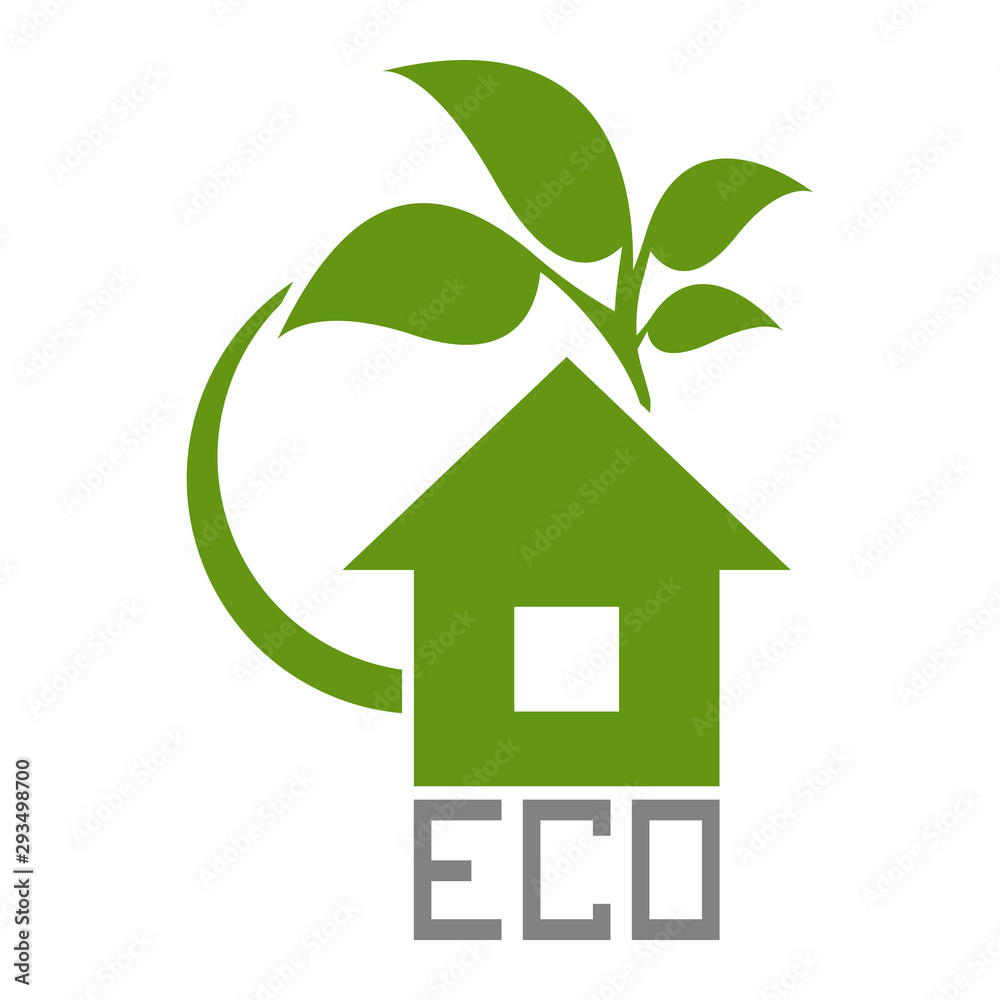 Eco house icon. Ecology real estate emblem. Eco house icon. Ecology real estate emblem.