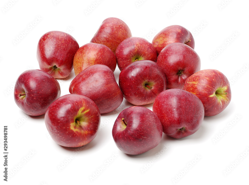 Red apples isolated on white background