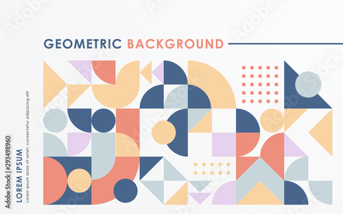 Abstract retro geometric shape background pastel color.