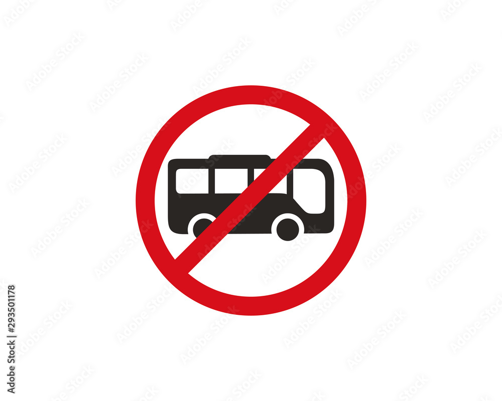 No bus sign icon No bus sign icon