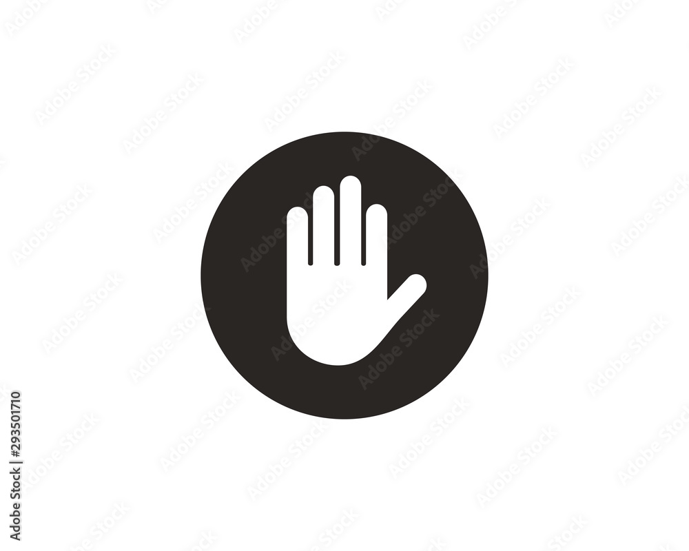 Hand stop icon symbol vector Hand stop icon symbol vector