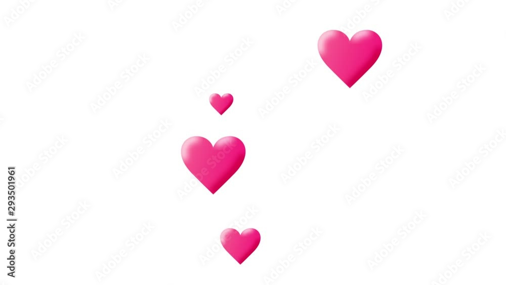 Pink heart appears and rises Pink heart appears and rises