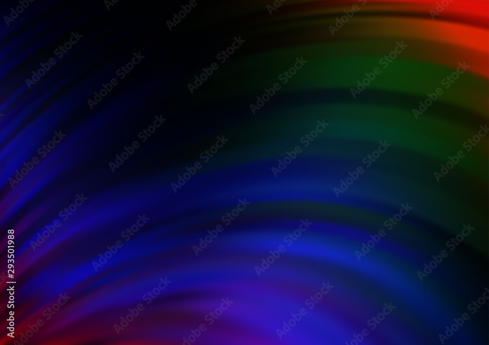 Dark Multicolor, Rainbow vector pattern with bent ribbons. Brand new colored illustration in marble style with gradient. The template for cell phone backgrounds.