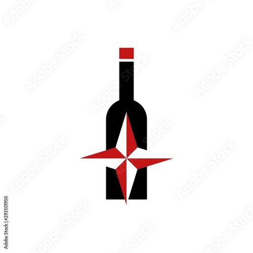 Bottle Wine Menu Traveling Creative Icon Logo Design Template Element Vector