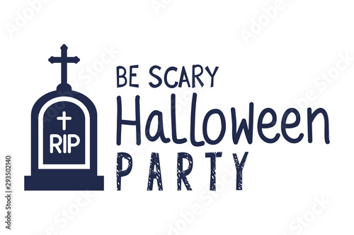 halloween party card with tumbstone