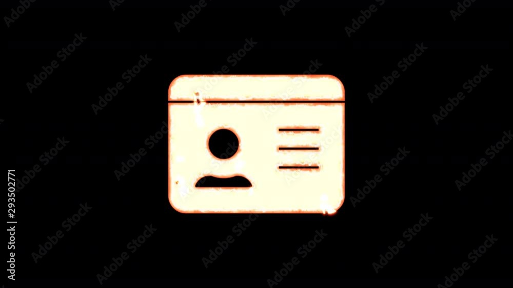 Symbol id card burns out of transparency, then burns again. Alpha channel Premultiplied - Matted with color black Symbol id card burns out of transparency, then burns again. Alpha channel Premultiplied - Matted with color black