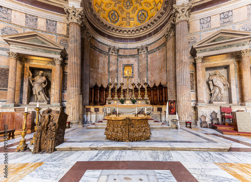 Details from interior of Pantheon in Rome, Italy
