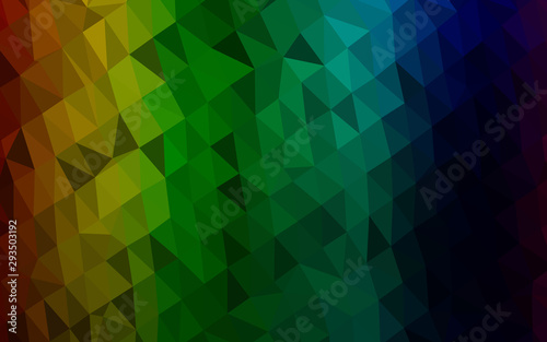 Dark Multicolor  Rainbow vector triangle mosaic cover. Shining colored illustration in a Brand new style. Completely new template for your business design.