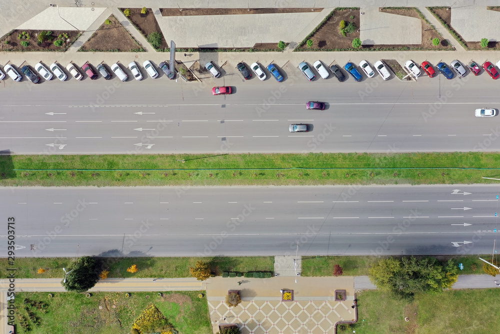 city road from above, Aerial view on the of expressway across city road city road from above, Aerial view on the of expressway across city road