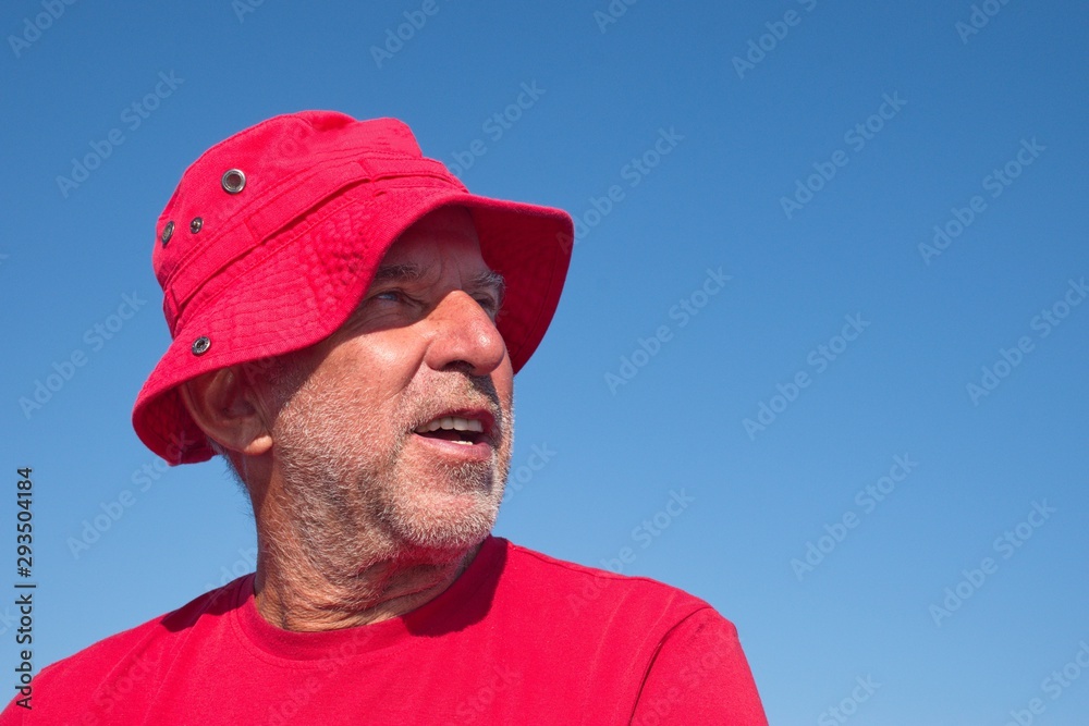 Portrait of senior man against the blue sea and blue sky Portrait of senior man against the blue sea and blue sky