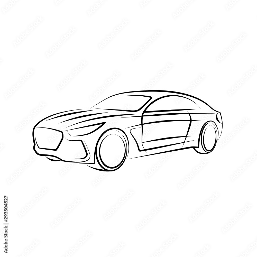 vector drawing sports car art