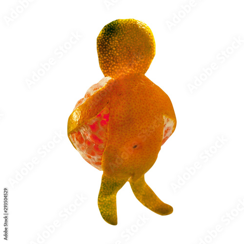 concept - pull yourself together and move on, a man in the form of a tangerine carries himself,Make one's (own) bed (and lie/sleep in it). You created a problem that is unavoidable, inescapable,