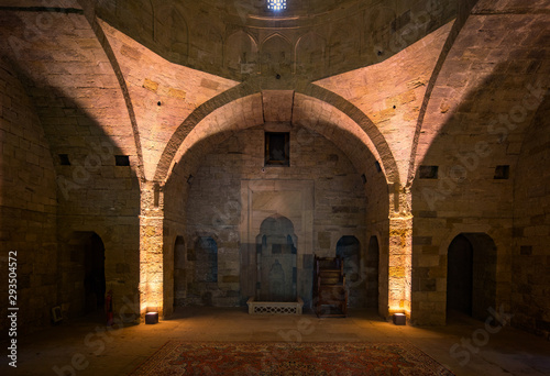 Royal mosque interior at Shirvanshahs palace in Baku city