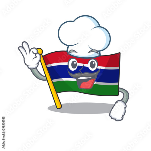 Chef flag gambia mascot shape the character