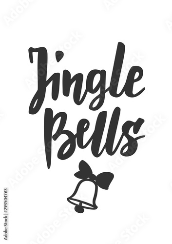 Simple Christmas card. Hand drawn text and holiday symbols