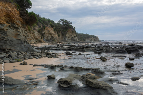 Coastline in the Flat Rocks area of Bunurong Marine and Coastal Park in Victoria, Australia