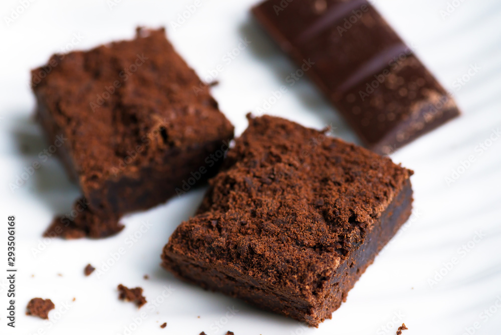 chocolate brownies on plate chocolate brownies on plate