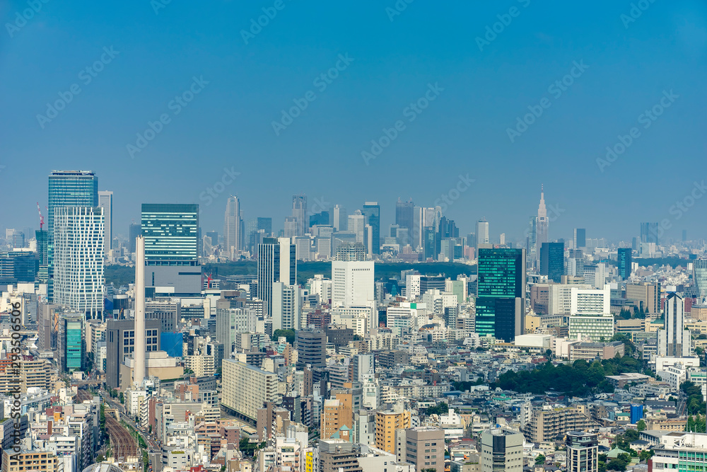 東京　都市景観　高層ビルからの眺め