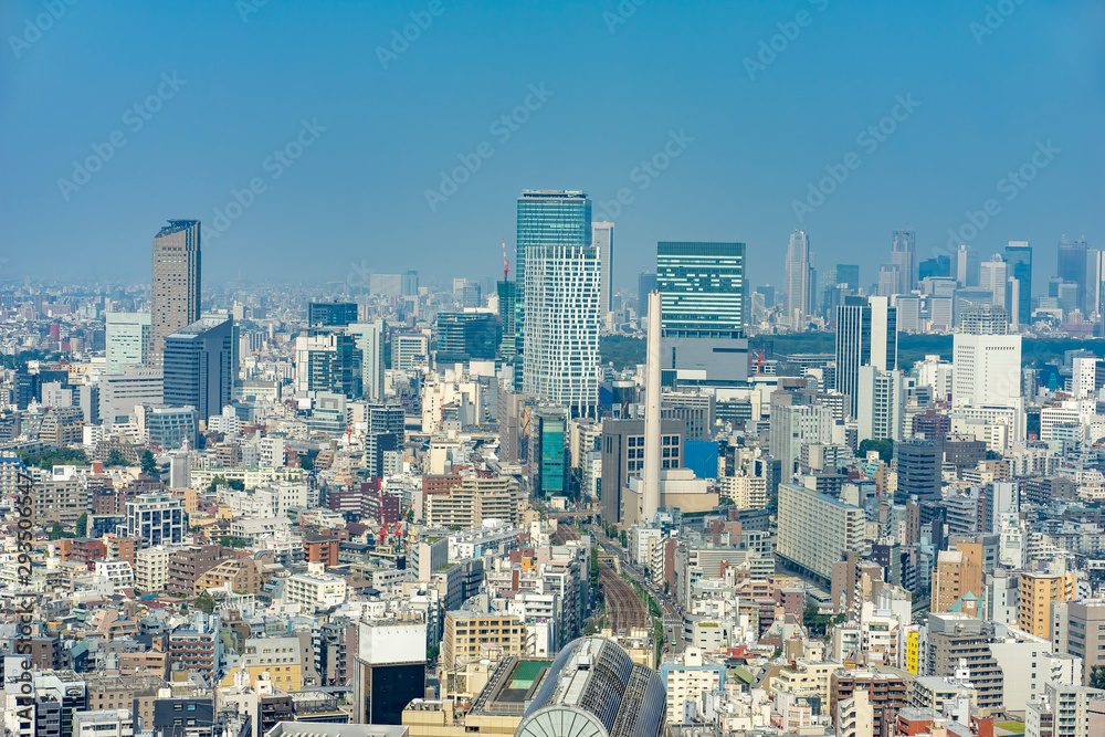 東京　都市景観　高層ビルからの眺め