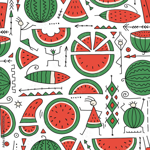 Watermelon collection, seamless pattern for your design
