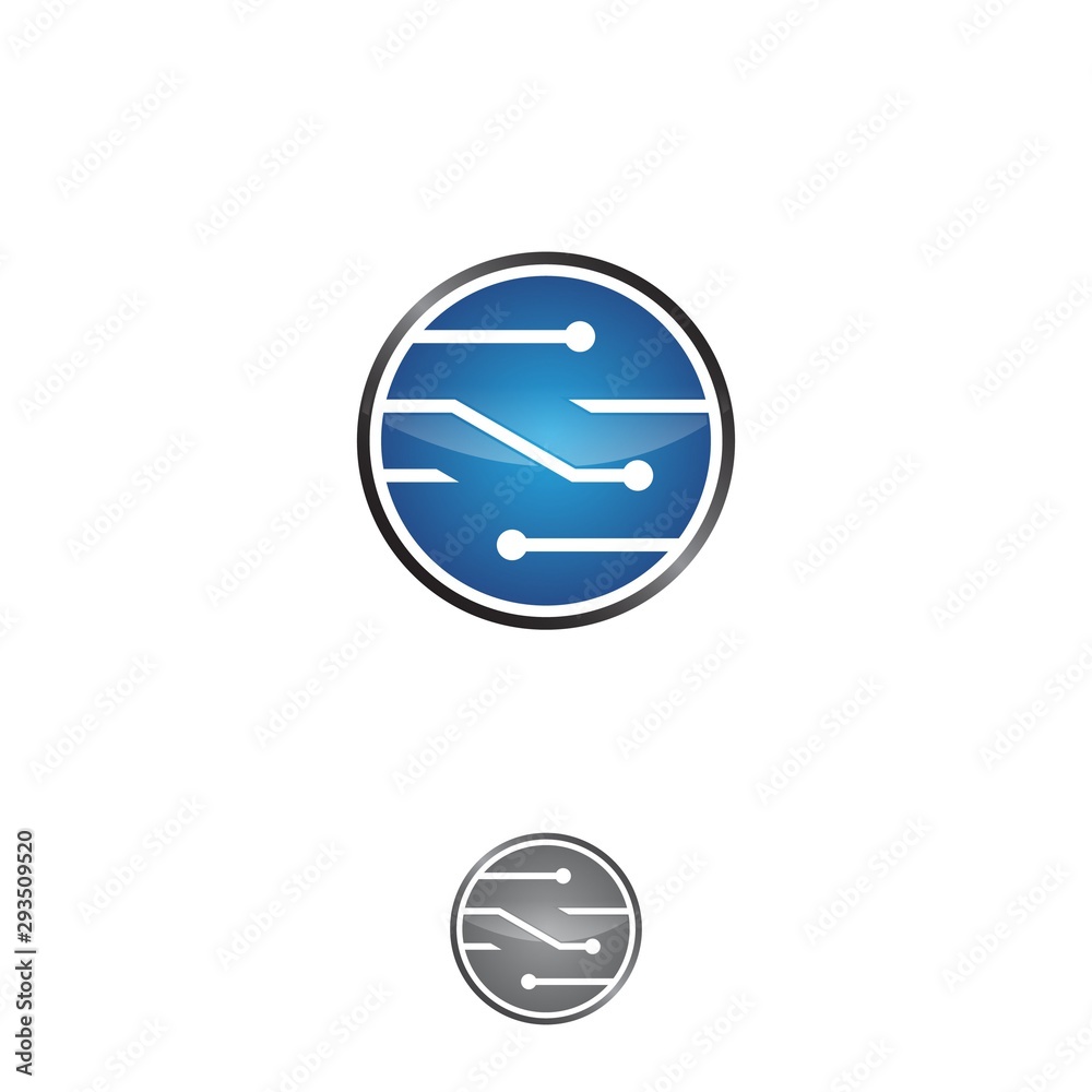 Simple design for technology circuit on the white background Simple design for technology circuit on the white background