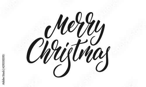 Merry Christmas text lettering. Xmas calligraphy design