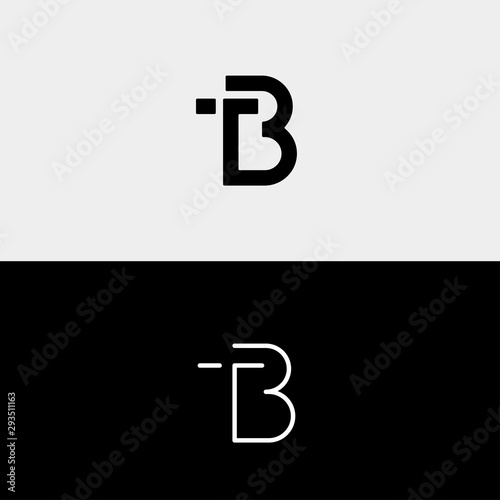 Letter TB BT T B Logo Design Simple Vector