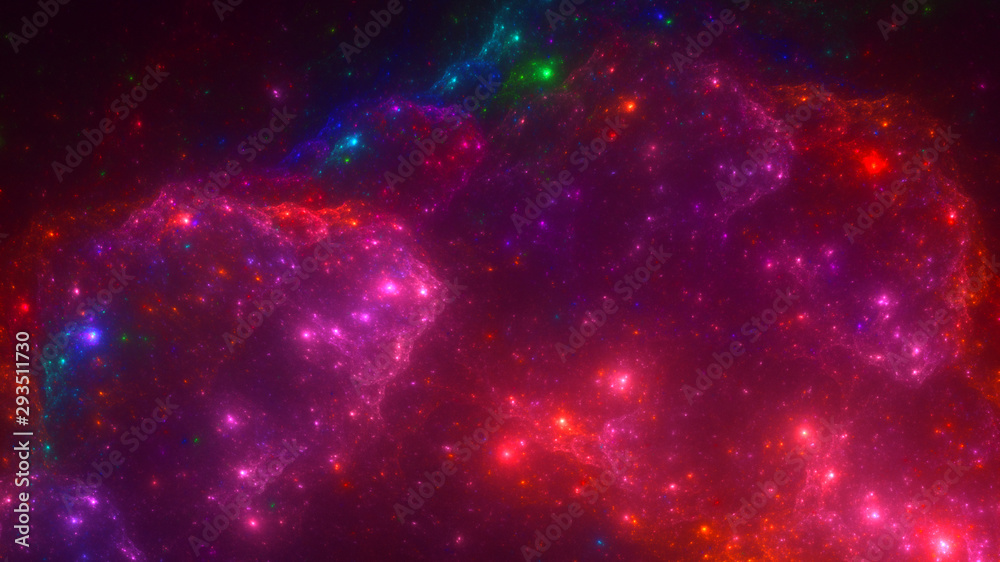 3D rendering abstract space and nebula background 