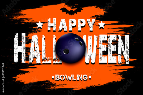 Happy halloween and bowling ball