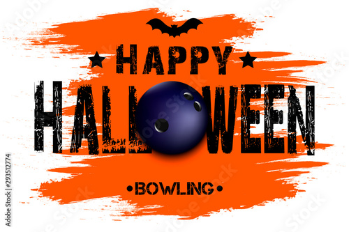 Happy halloween and bowling ball