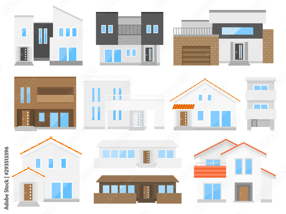 Fototapeta premium 住宅のイラストセット