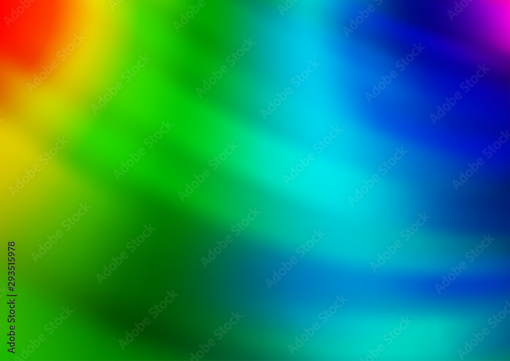 Light Multicolor, Rainbow vector blurred shine abstract template. Modern geometrical abstract illustration with gradient. The best blurred design for your business.