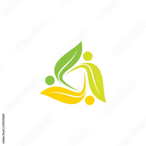 Simple, colorful leaf for nature vector icon