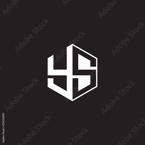 YS Logo monogram hexagon with black background negative space style