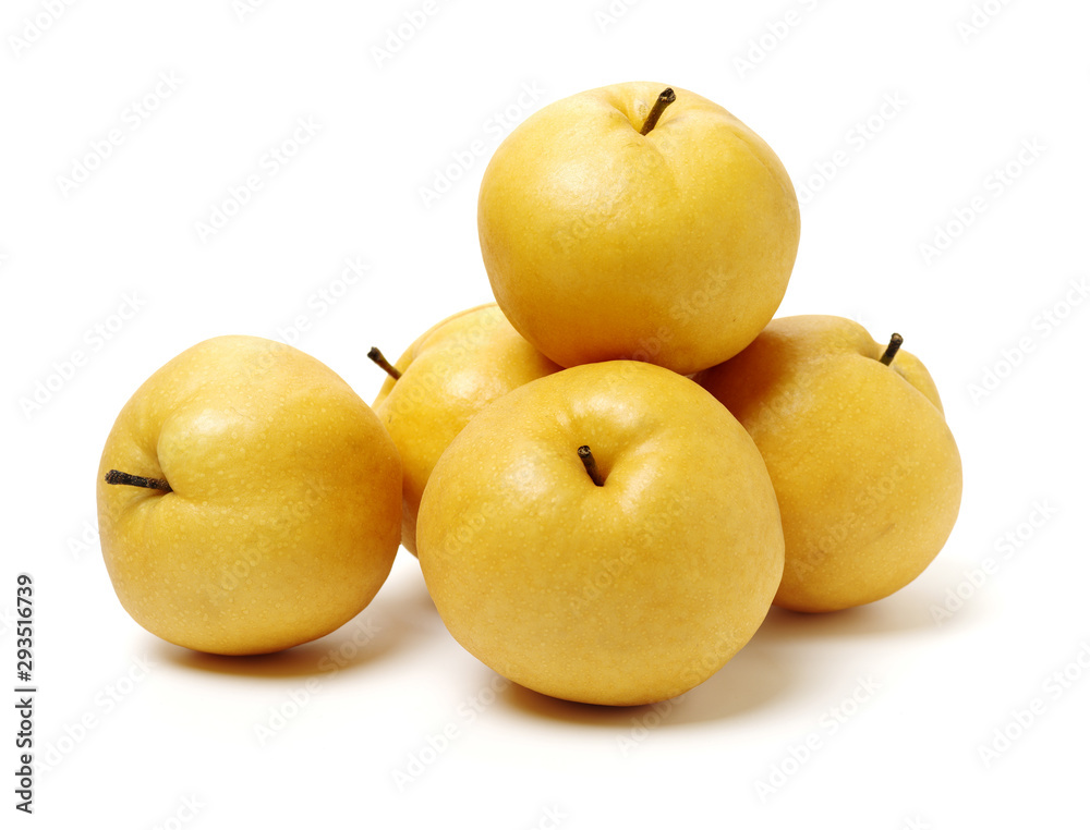 Pears on white background