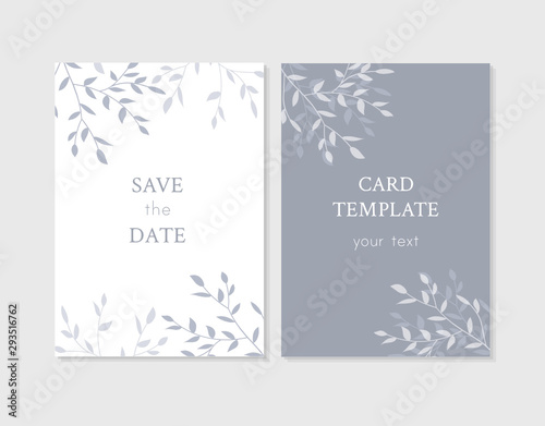 Vector layout of wedding invitation with flowers