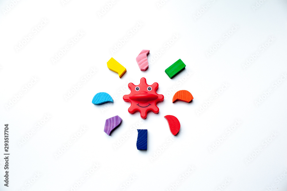 Kids toys on a white background. Colorful blocks Kids toys on a white background. Colorful blocks