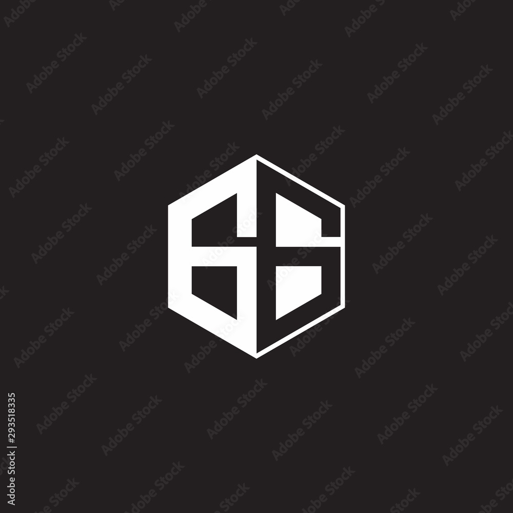 GG Logo monogram hexagon with black background negative space GG Logo monogram hexagon with black background negative space