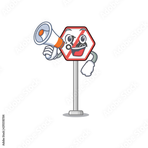 With phone no motorcycles mascot isolated with cartoon