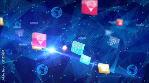  network with social media icons.	
