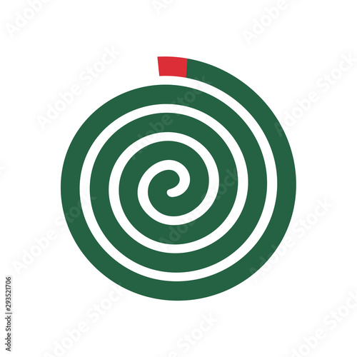 Mosquito repellent coil illustration, green spiral insect repellant - Vector