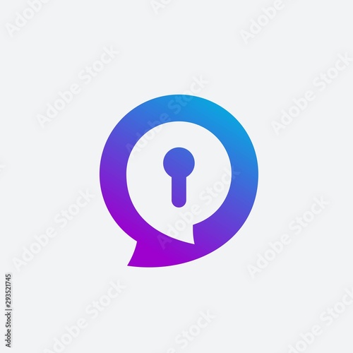 Speech Bubble with Keyhole Concept