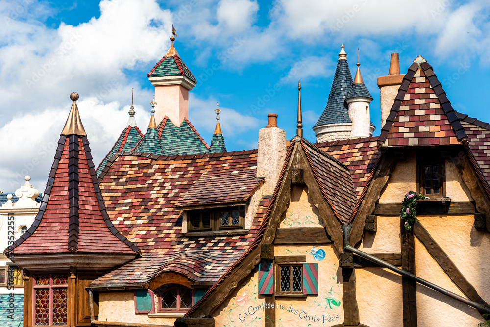 Viewpoint on the roof of an old village in France