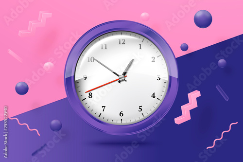 Vector 3d realistic bright watches abstract scene